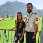 Ina Brugger mit Polizei in der Welt TV Box am G7 Gipfel 2022